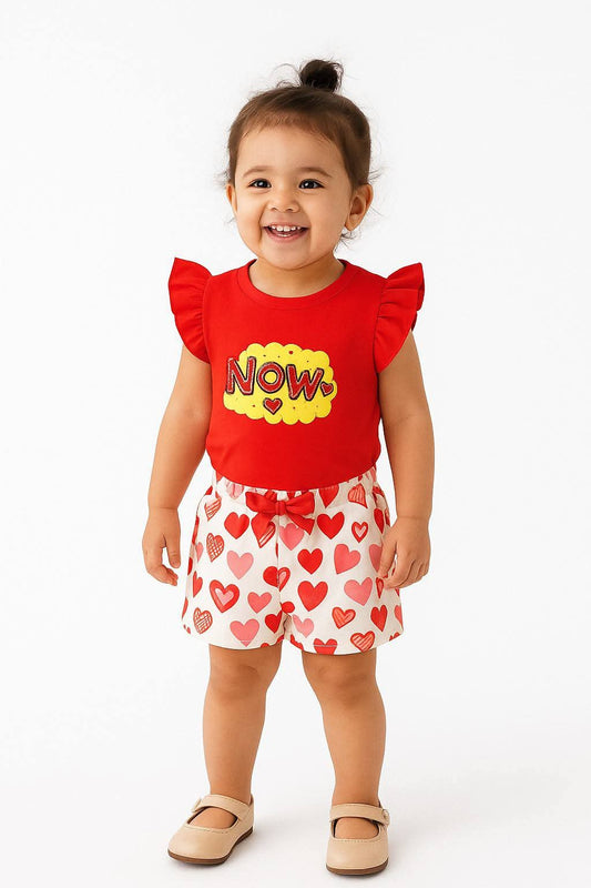 "Red Wow "Short Sleeve Summer Baby T-Shirt set