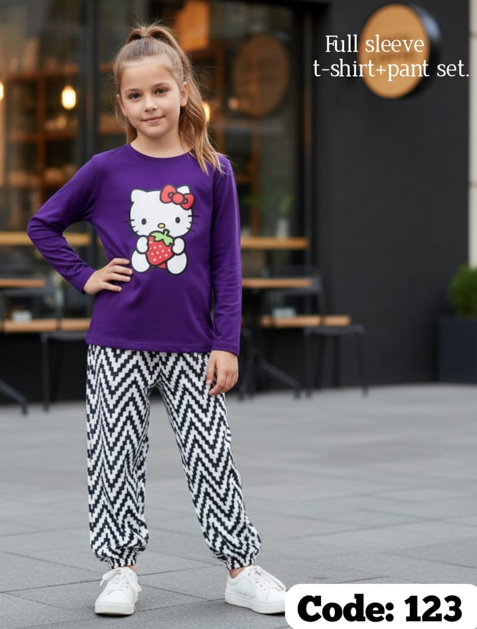Hello Kitty Long T shirt and Long Pant