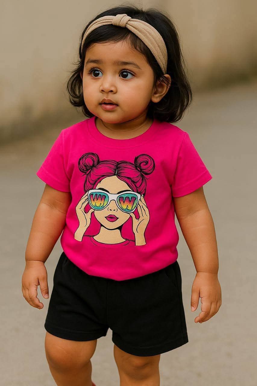 "Sunglass "Short Sleeve Summer Baby T-Shirt set